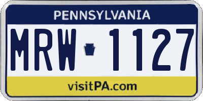 PA license plate MRW1127