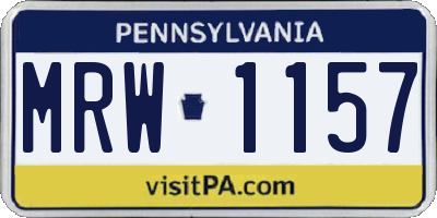 PA license plate MRW1157