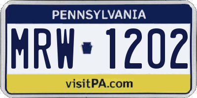 PA license plate MRW1202