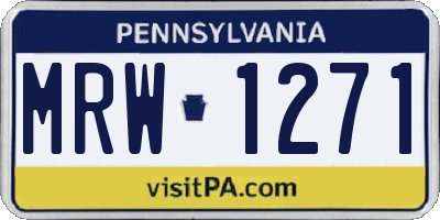 PA license plate MRW1271