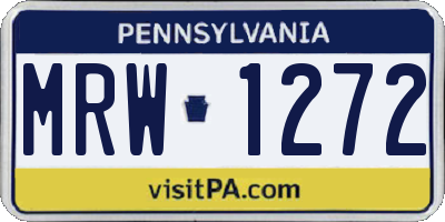 PA license plate MRW1272