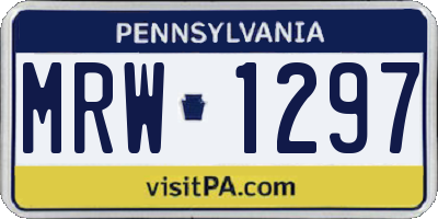 PA license plate MRW1297