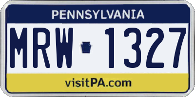 PA license plate MRW1327