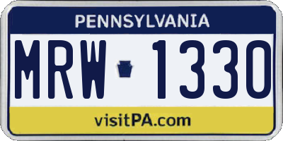 PA license plate MRW1330