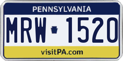 PA license plate MRW1520
