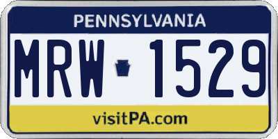 PA license plate MRW1529