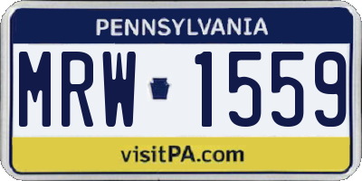 PA license plate MRW1559