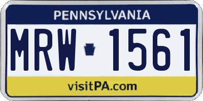 PA license plate MRW1561