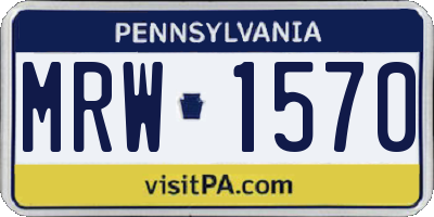 PA license plate MRW1570