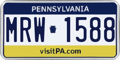 PA license plate MRW1588
