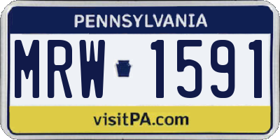PA license plate MRW1591