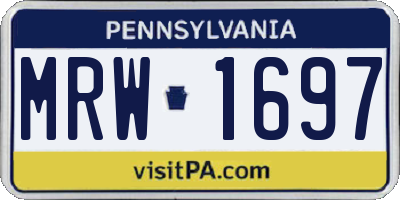 PA license plate MRW1697