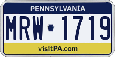 PA license plate MRW1719