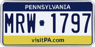 PA license plate MRW1797