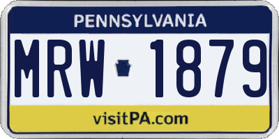 PA license plate MRW1879