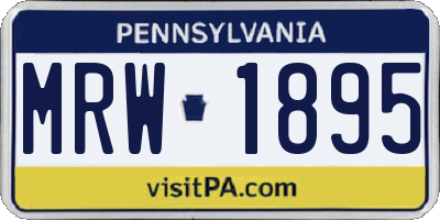 PA license plate MRW1895