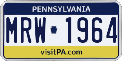 PA license plate MRW1964