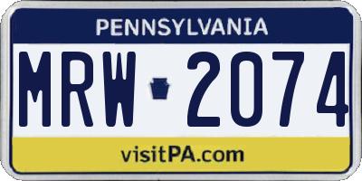 PA license plate MRW2074