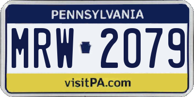 PA license plate MRW2079