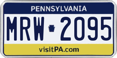 PA license plate MRW2095