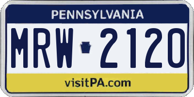 PA license plate MRW2120