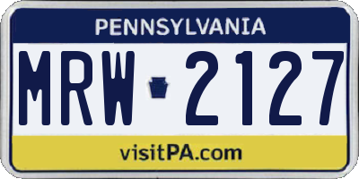 PA license plate MRW2127
