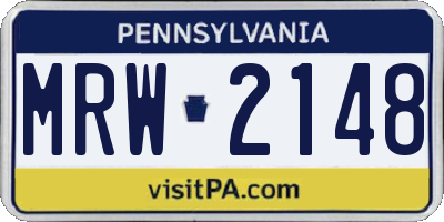 PA license plate MRW2148