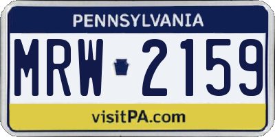 PA license plate MRW2159