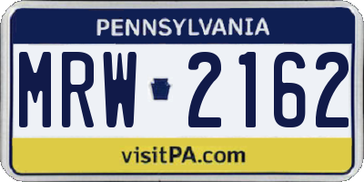 PA license plate MRW2162