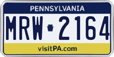 PA license plate MRW2164