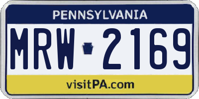 PA license plate MRW2169