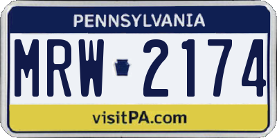 PA license plate MRW2174