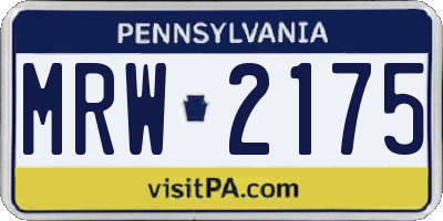 PA license plate MRW2175