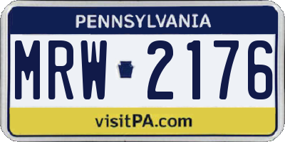 PA license plate MRW2176