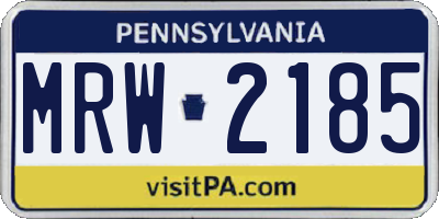 PA license plate MRW2185