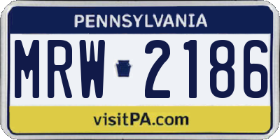 PA license plate MRW2186
