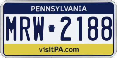 PA license plate MRW2188