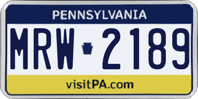 PA license plate MRW2189