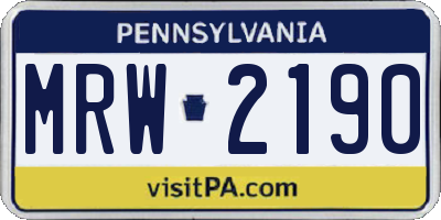 PA license plate MRW2190
