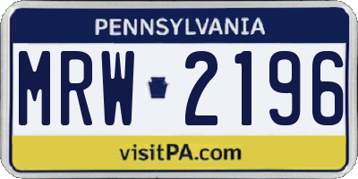 PA license plate MRW2196