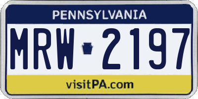 PA license plate MRW2197