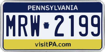 PA license plate MRW2199