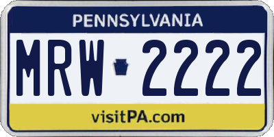 PA license plate MRW2222