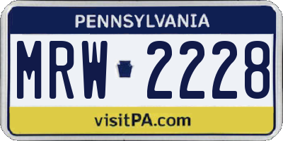 PA license plate MRW2228