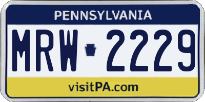 PA license plate MRW2229
