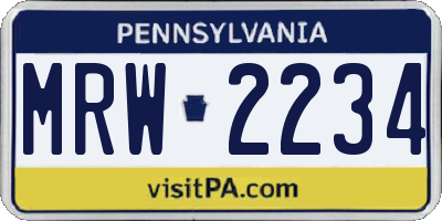 PA license plate MRW2234
