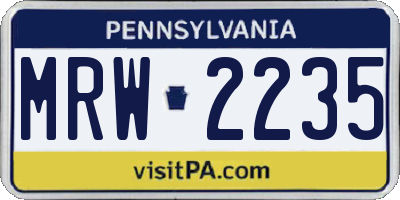 PA license plate MRW2235