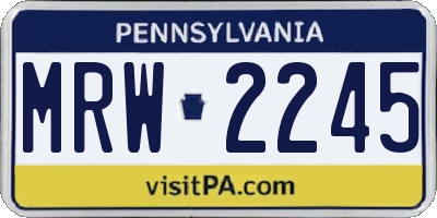 PA license plate MRW2245