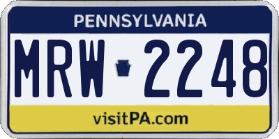 PA license plate MRW2248