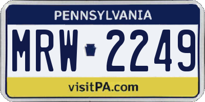 PA license plate MRW2249